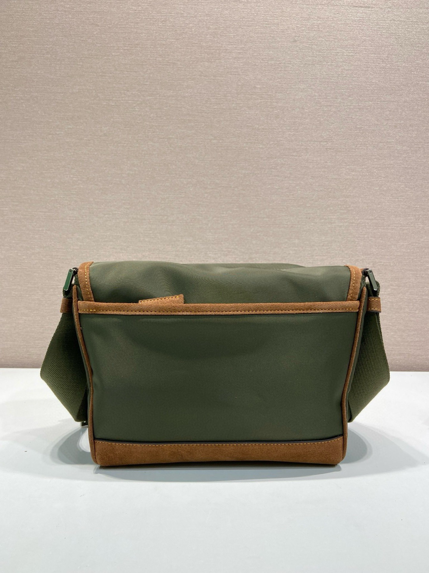 Prada Re-Nylon & Leather Trim Messenger Bag - Olive Green, Small Size 4 i1754025260216 228 0 3