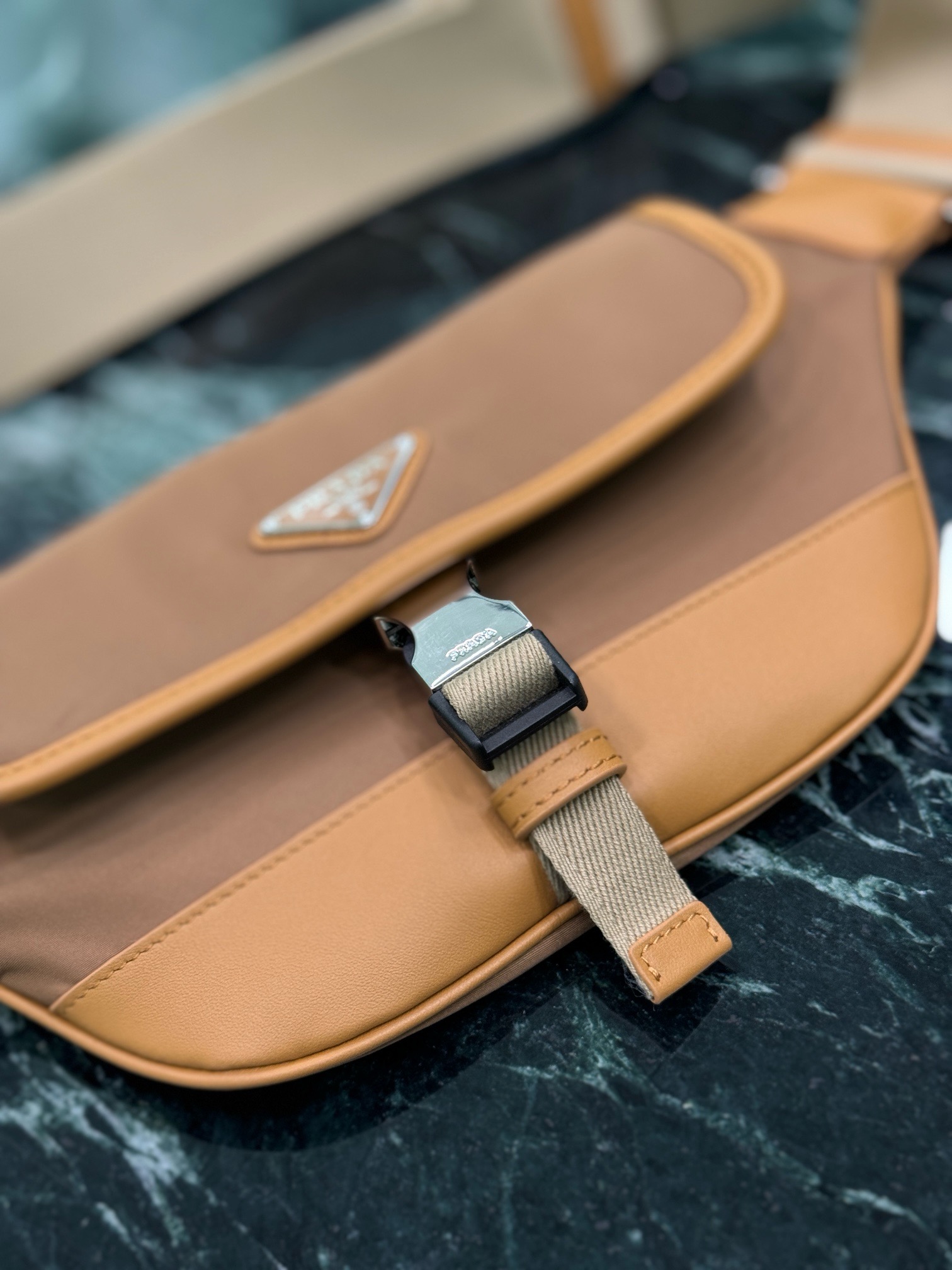 Prada Messenger Bag, Adjustable Shoulder Strap, Leather Trim, Buckle Closure 7 i1754026166675 5671 0 5