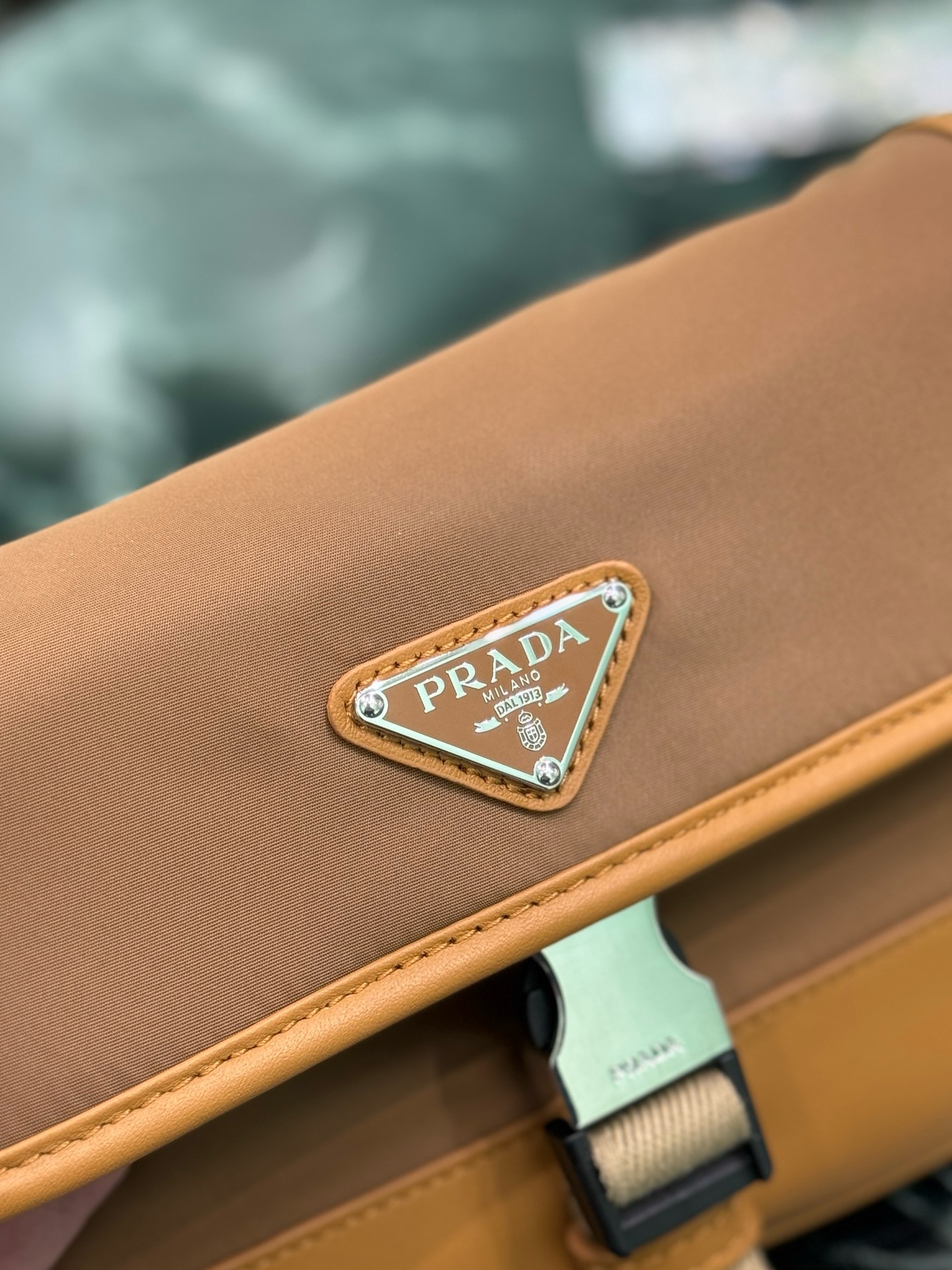 Prada Messenger Bag, Adjustable Shoulder Strap, Leather Trim, Buckle Closure 6 i1754026171040 2797 0 4