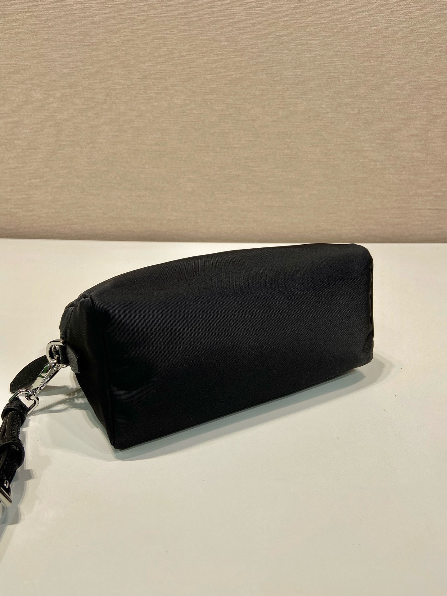 Prada Tessuto Nylon Wristlet Pouch with Saffiano Leather Trim in Black 5 i1754026352568 7005 0 4