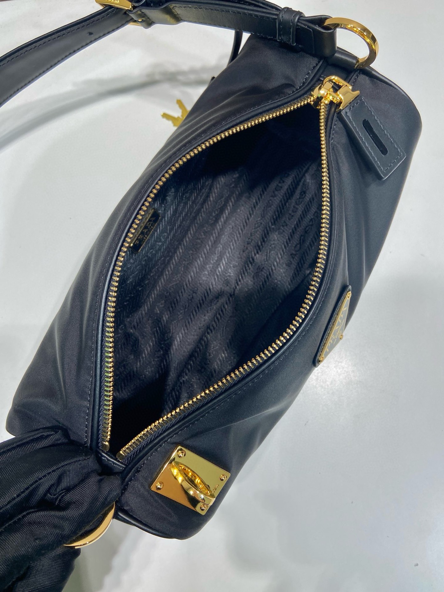 Prada Tessuto Locker Shoulder Bag - Black Nylon, Adjustable Leather Strap 8 i1754026717268 9414 0 7