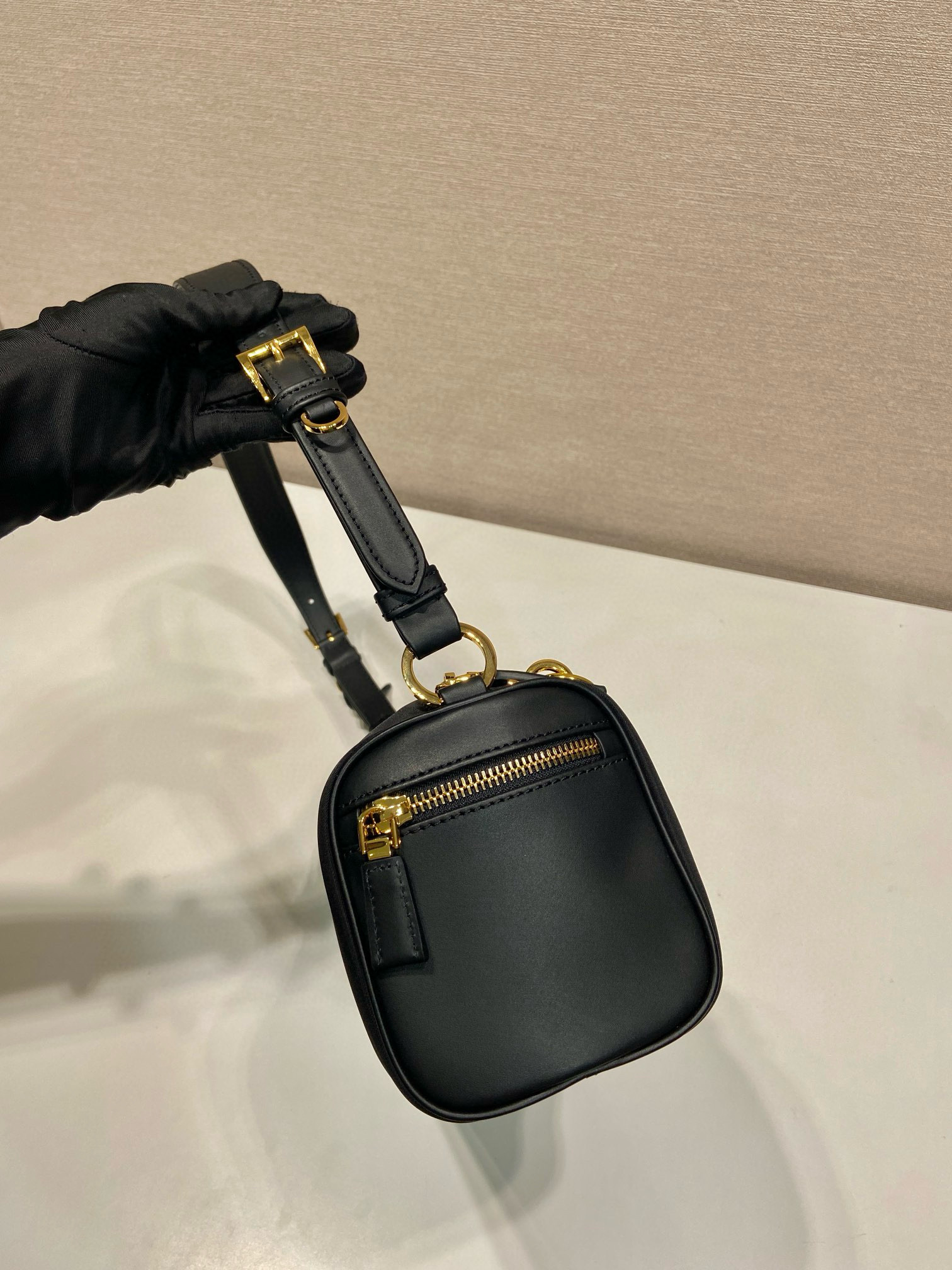 Prada Tessuto Locker Shoulder Bag - Black Nylon, Adjustable Leather Strap 5 i1754026719375 7933 0 4