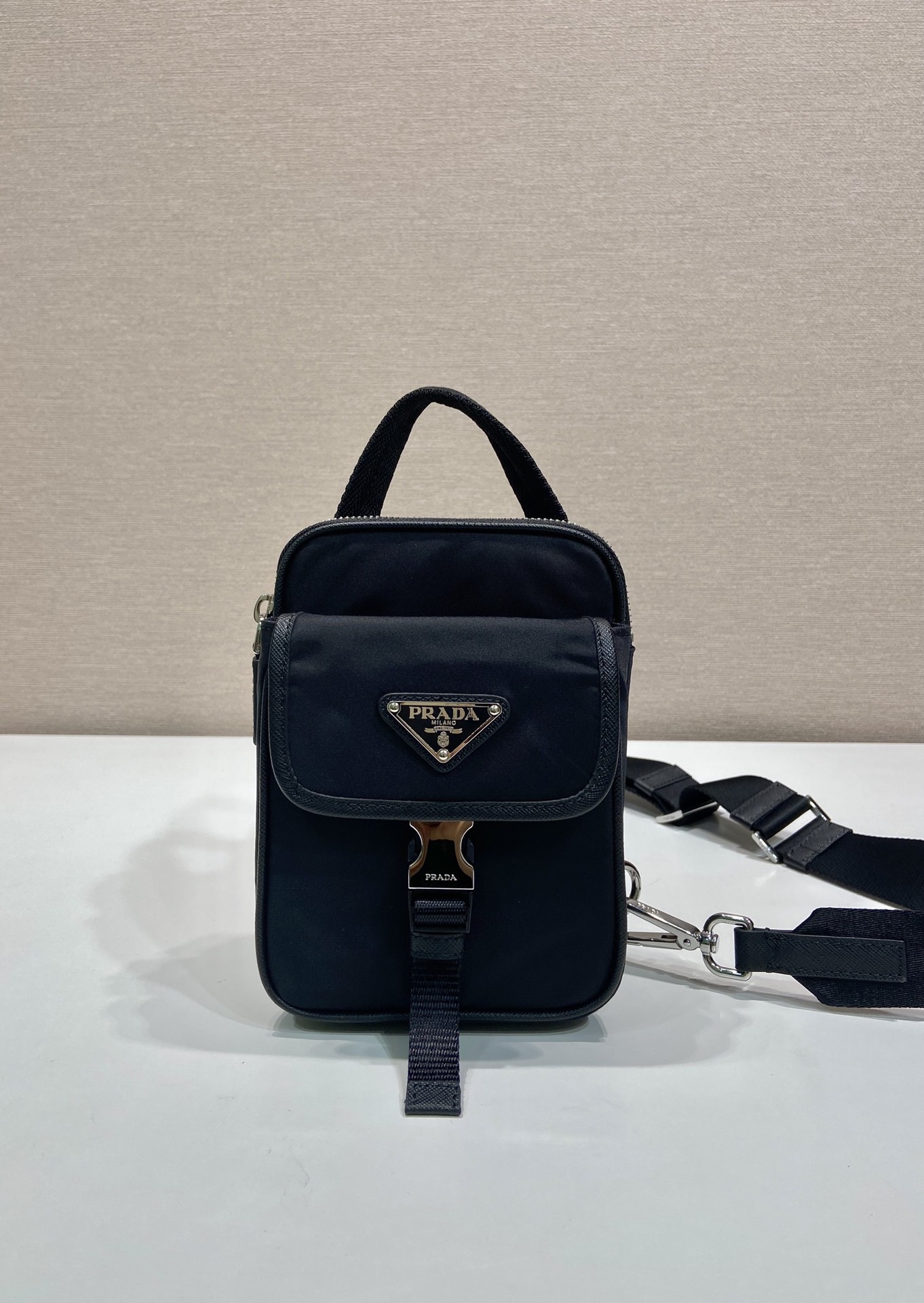 Prada Re-Nylon and Saffiano Leather Smart Phone Bag - Black 3 i1754124450279 9107 0 1
