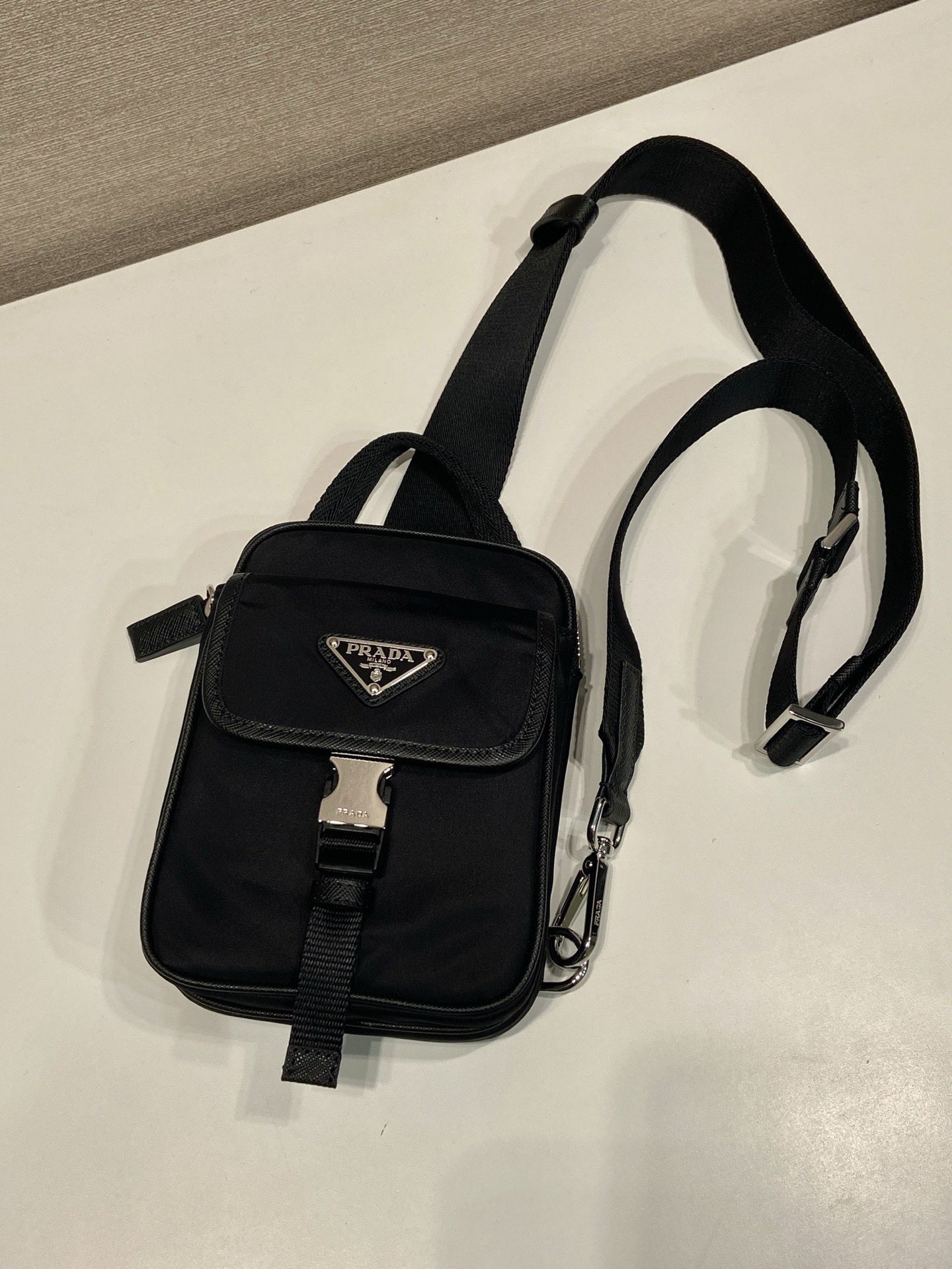 Prada Re-Nylon and Saffiano Leather Smart Phone Bag - Black 5 i1754124451392 5217 0 3