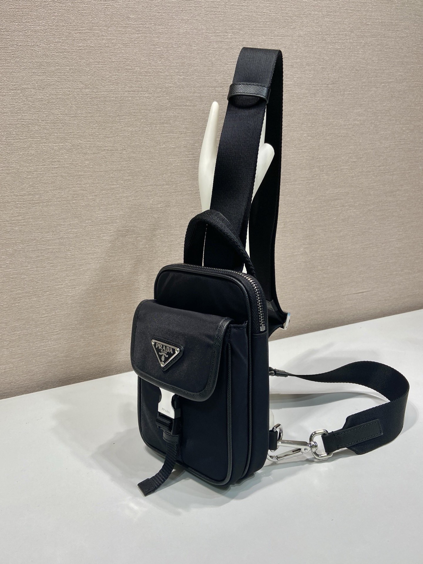 Prada Re-Nylon and Saffiano Leather Smart Phone Bag - Black 4 i1754124453886 7364 0 2