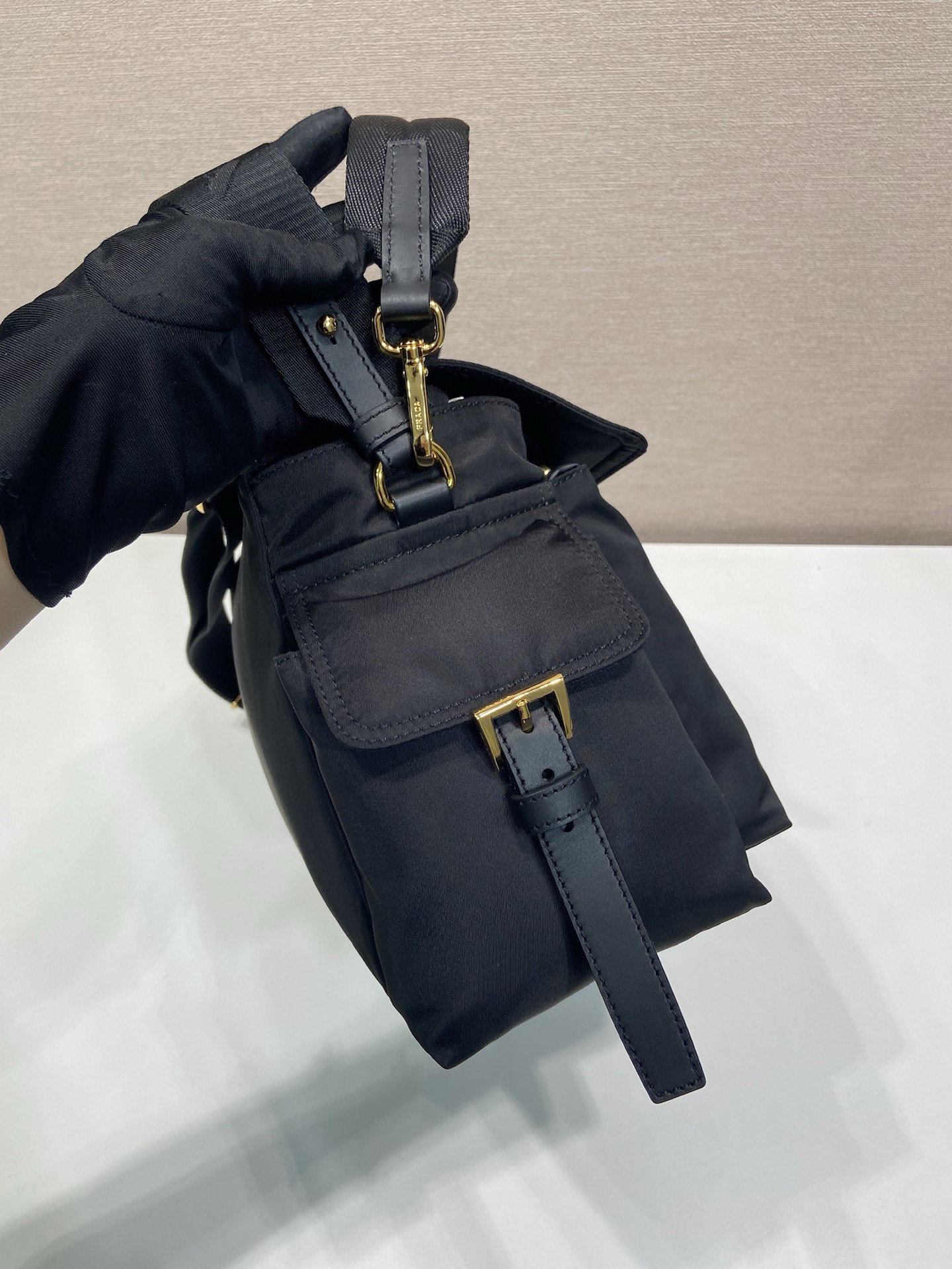 Prada Large Messenger Bag in Black Recycled Nylon with Leather Details 6 i1754567929962 4800 0 4