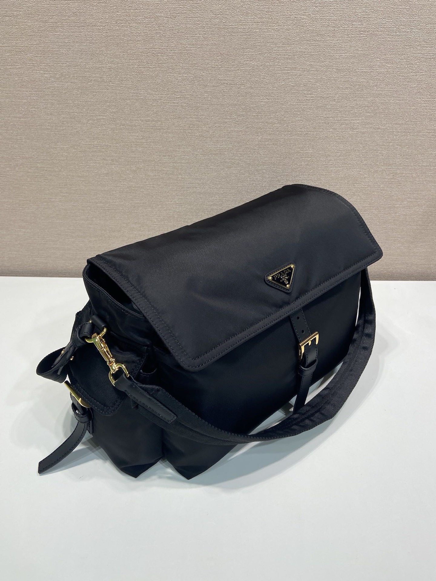 Prada Large Messenger Bag in Black Recycled Nylon with Leather Details 4 i1754567931600 9564 0 2