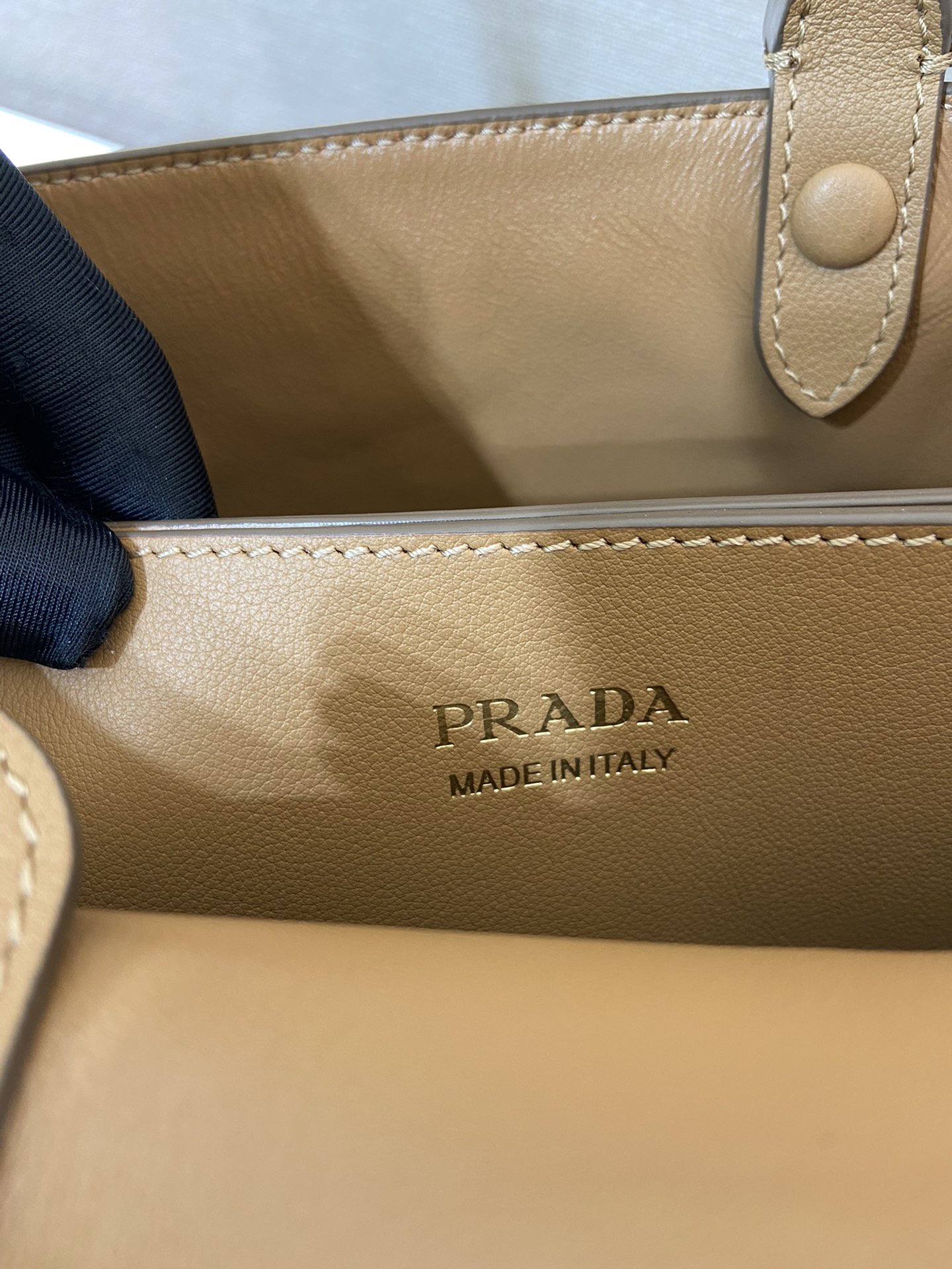 Prada 1BA418 Small Leather Handbag with Detachable Shoulder Strap - Camel 9 i1754650764394 876 0 8