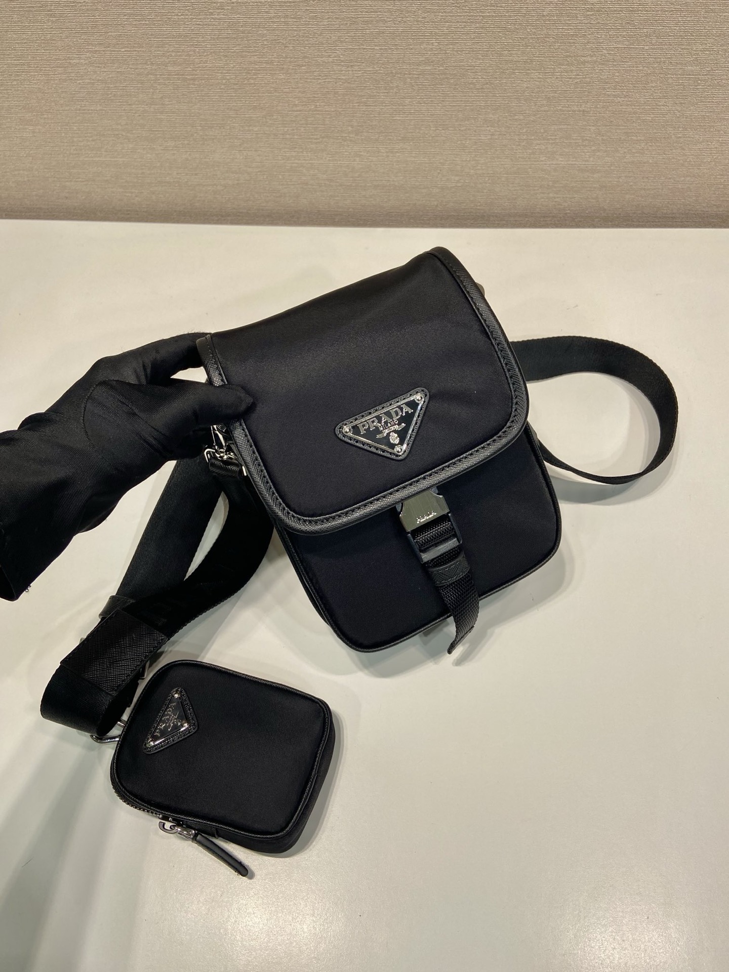 Prada Re-Nylon and Saffiano Leather Messenger Bag with Removable Pouch 3 i1754902120769 9569 0 1
