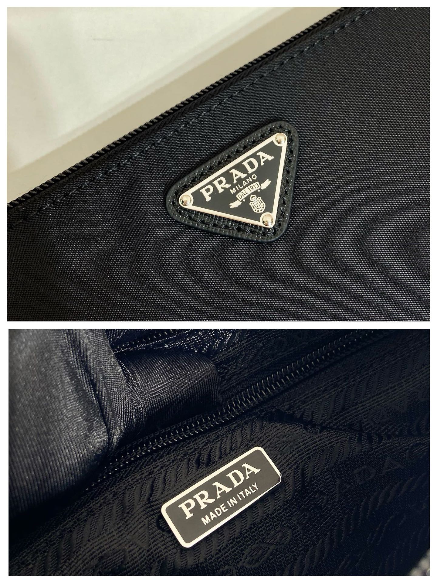 Prada 1NI545 Black Nylon Crossbody Baguette Bag with Metal Triangle Logo 10 i1755331409958 8690 0 8