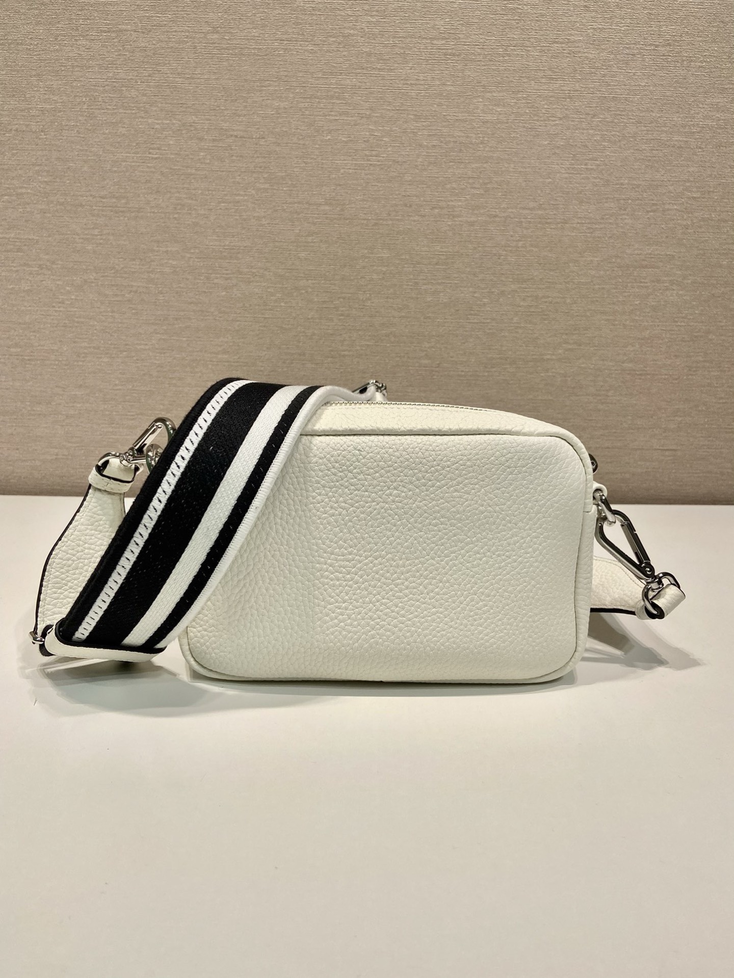 Prada 1BH192 Small Leather Shoulder Bag with Double Strap - White 5 i1755357032934 4108 0 3