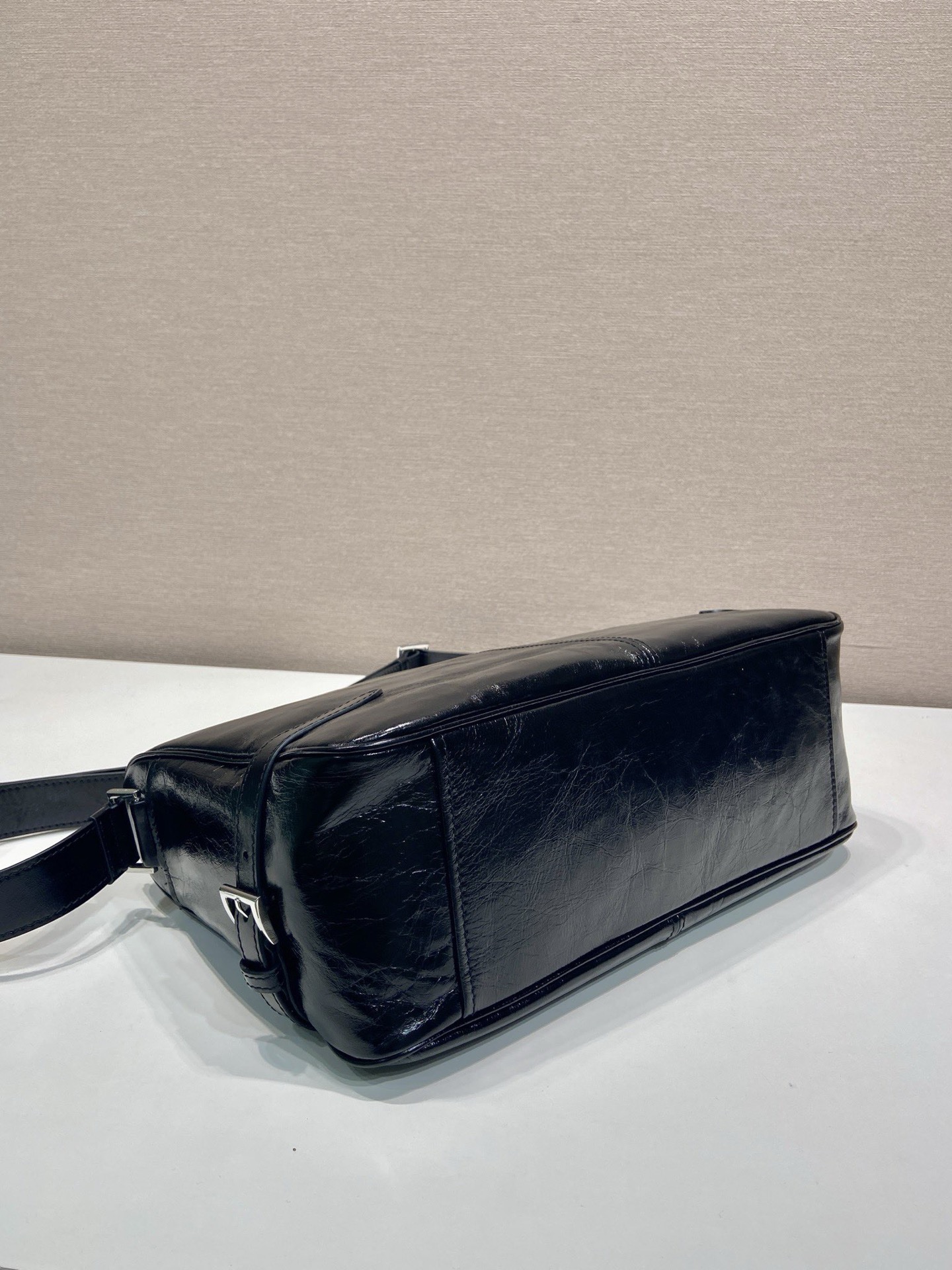 Prada 2VH187 Black Oil Waxed Leather Messenger Bag Crossbody 6 i1755680179559 6272 0 5