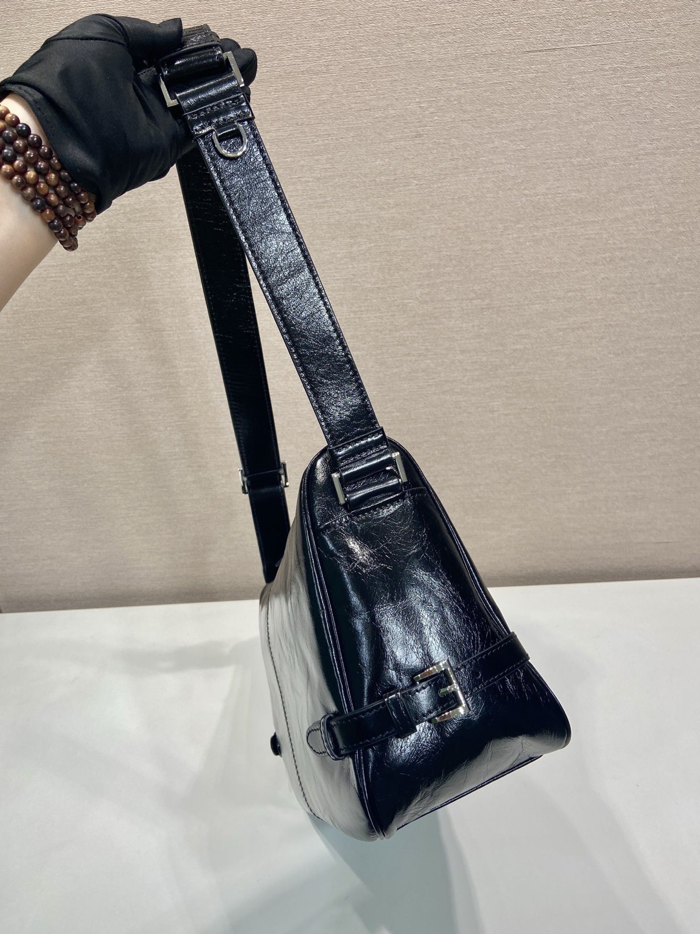 Prada 2VH187 Black Oil Waxed Leather Messenger Bag Crossbody 5 i1755680183313 9936 0 4