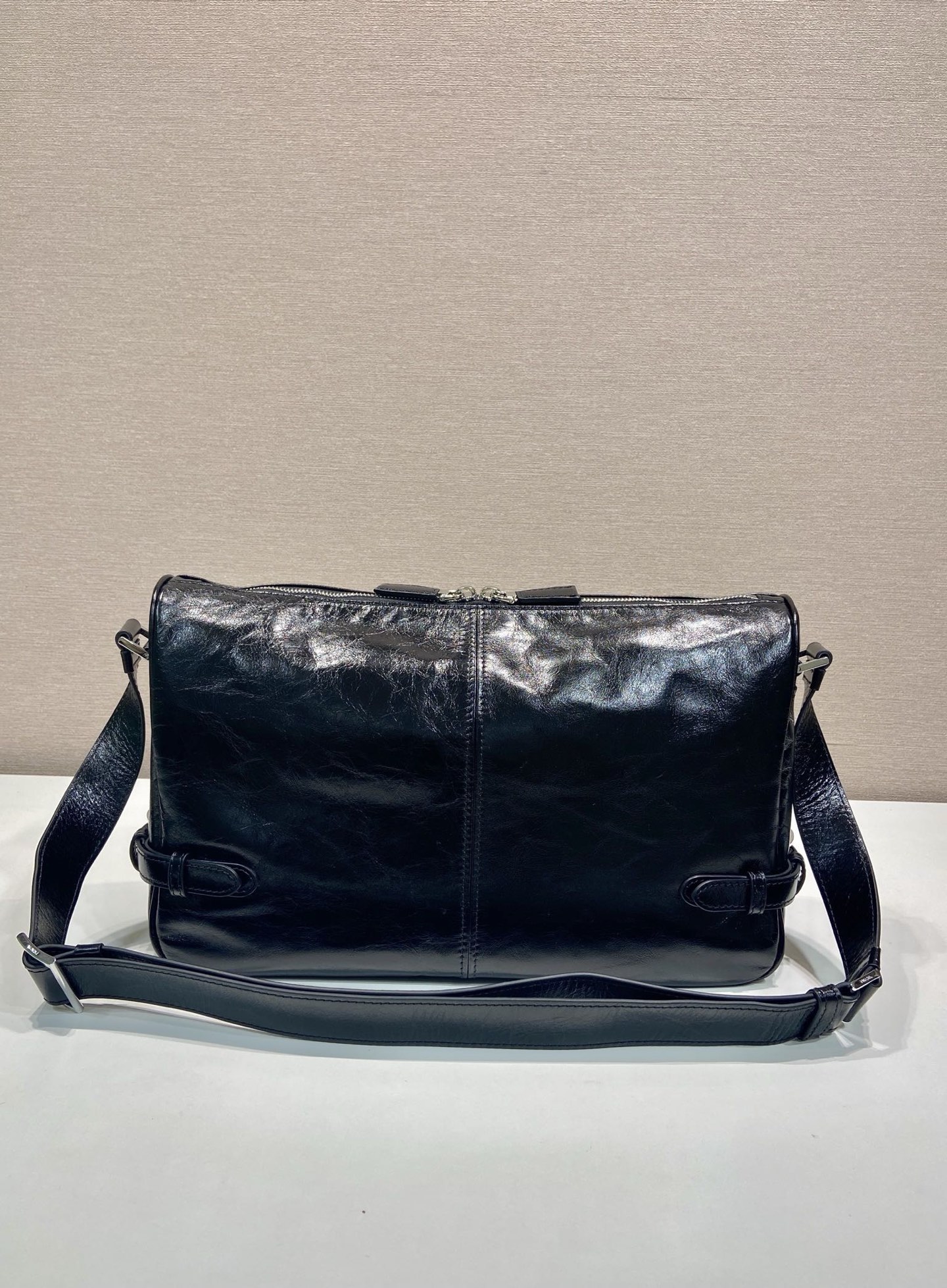 Prada 2VH187 Black Oil Waxed Leather Messenger Bag Crossbody 4 i1755680183321 9196 0 3