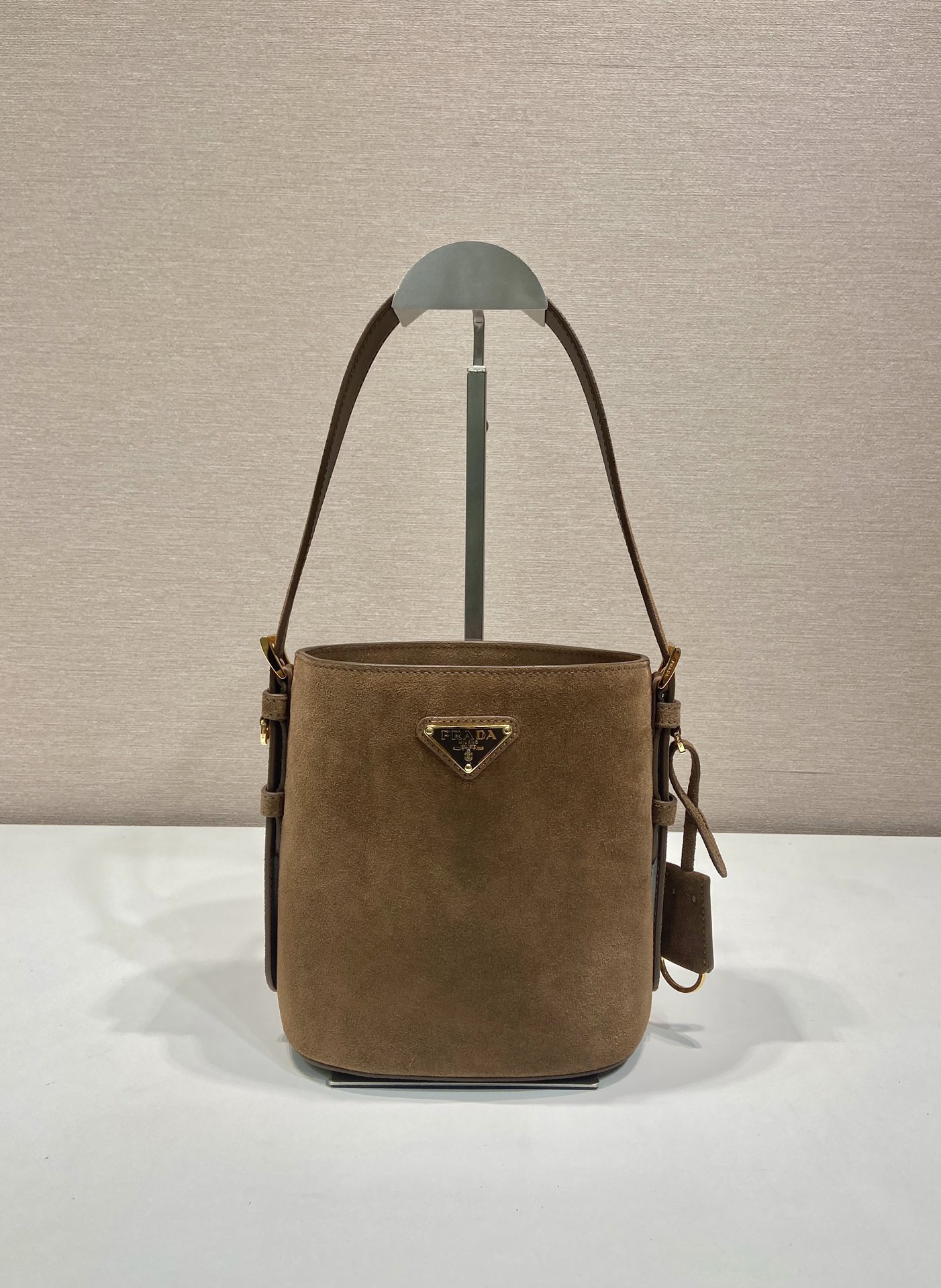 Prada Suede Bucket Bag, 1BE078A, Small Size, Adjustable Strap, Stylish Trend 1 i1756800087794 5635 0 0