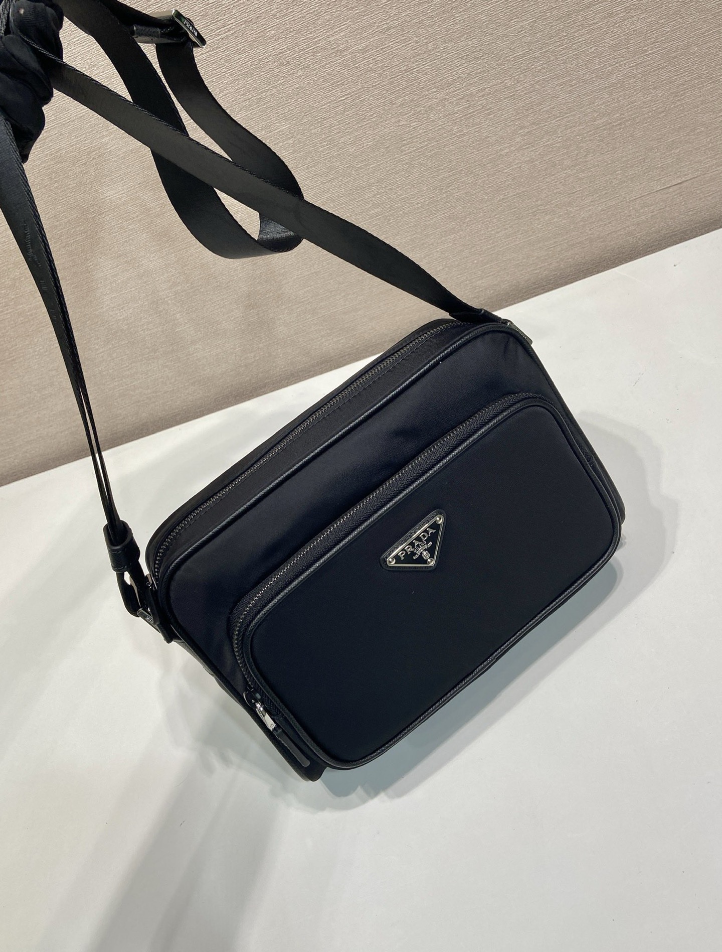 Prada Re-Nylon and Saffiano Leather Crossbody Bag, Black, 24 x 15.5 x 7 cm 4 i1757487391587 4423 0 2