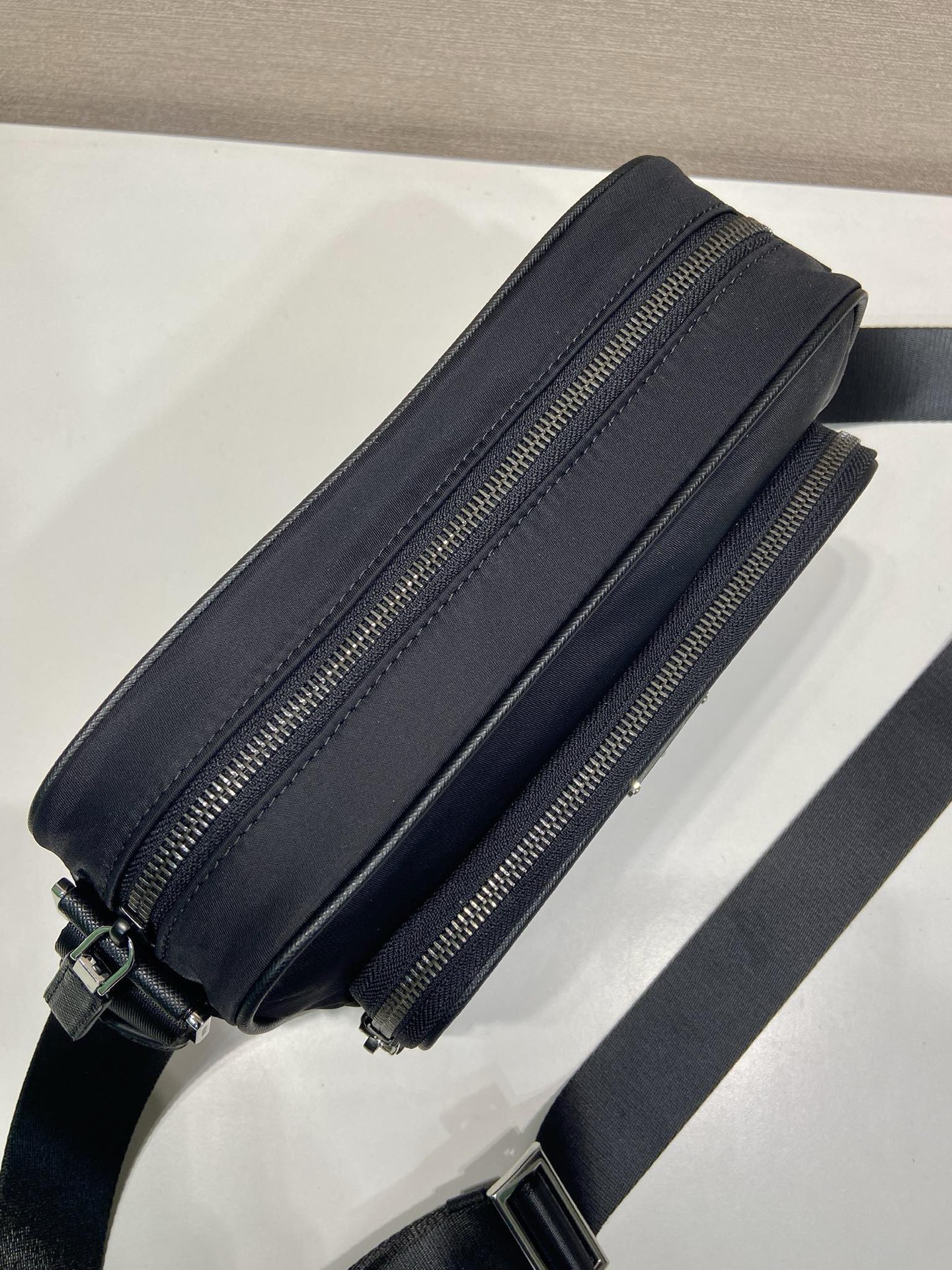 Prada Re-Nylon and Saffiano Leather Crossbody Bag, Black, 24 x 15.5 x 7 cm 7 i1757487391587 867 0 5