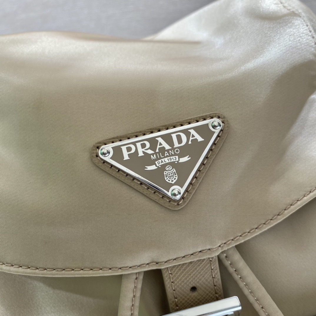Prada 1BZ811 Nylon Backpack with Saffiano Leather Trim in Beige 8 i1757663109057 7594 0 6