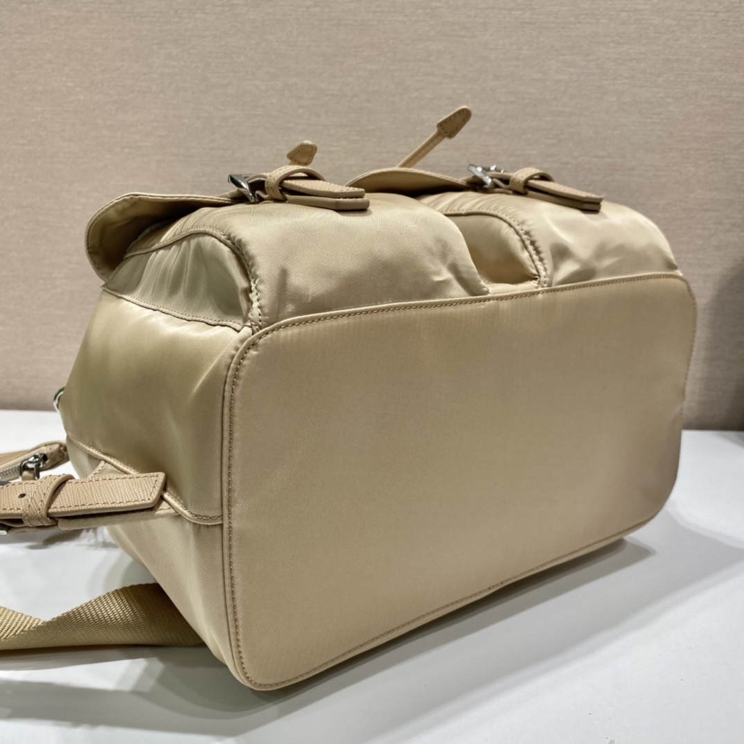 Prada 1BZ811 Nylon Backpack with Saffiano Leather Trim in Beige 6 i1757663109058 3117 0 4