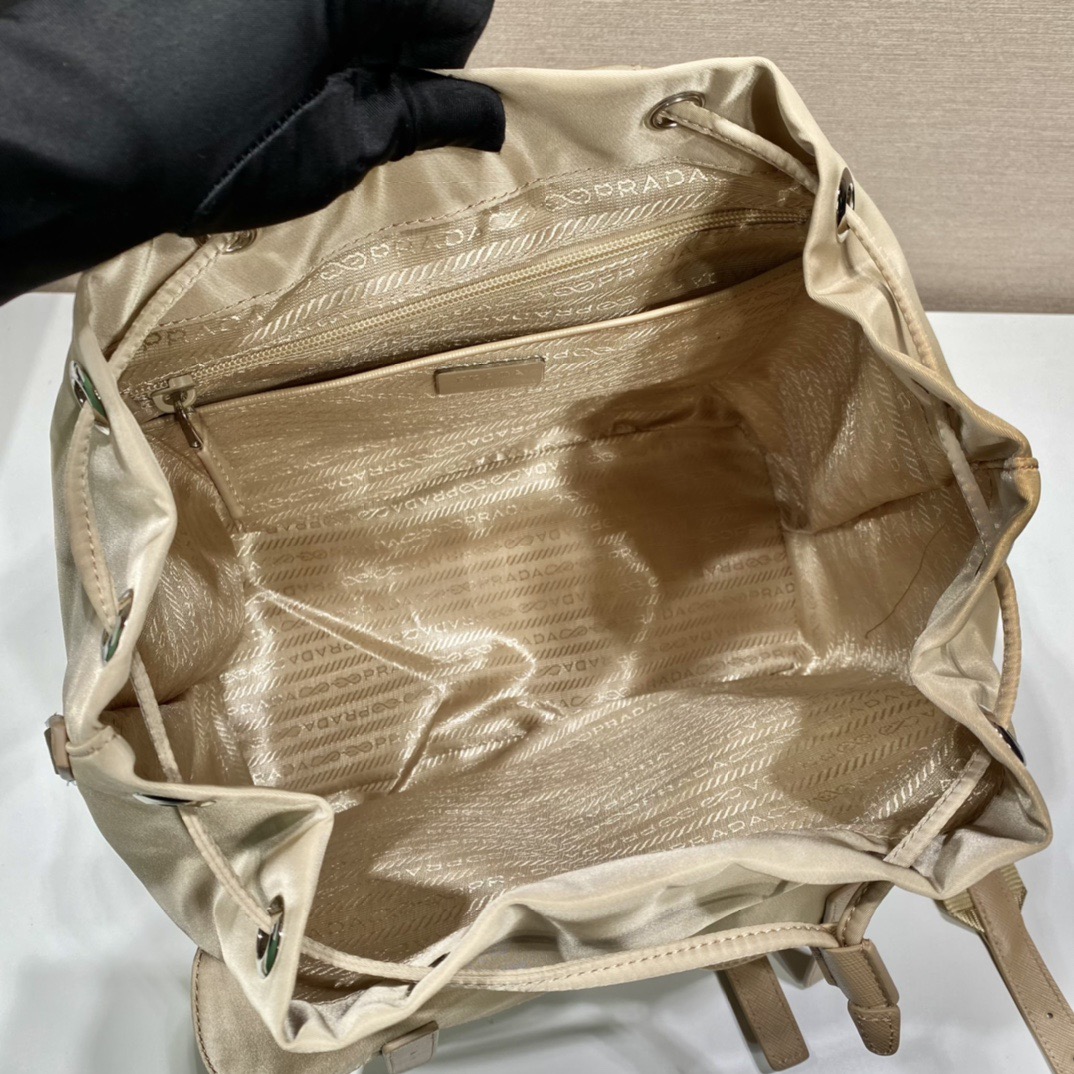 Prada 1BZ811 Nylon Backpack with Saffiano Leather Trim in Beige 9 i1757663109062 5667 0 7