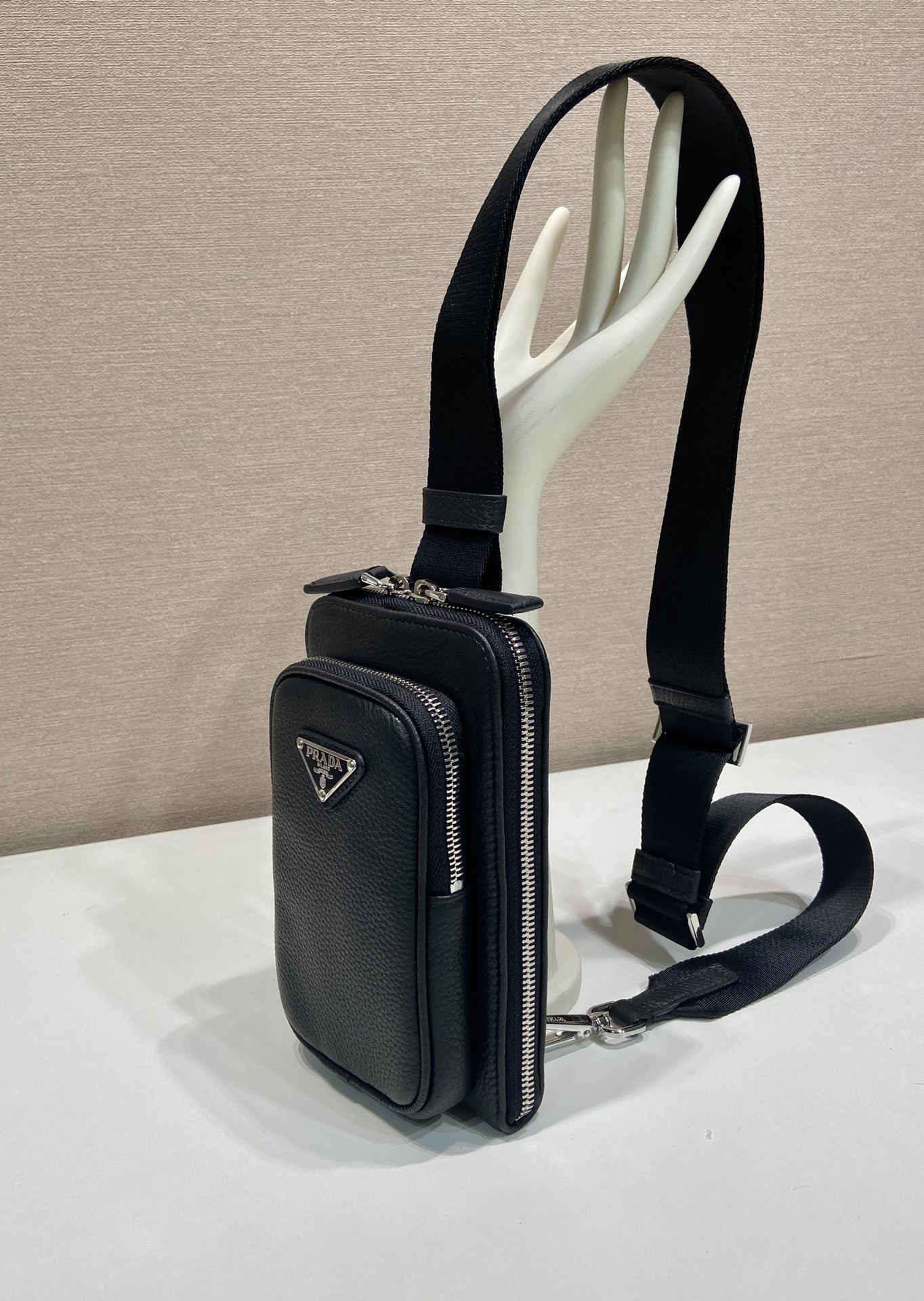 Prada Leather Smartphone Case Crossbody Bag - 2VH195 - Black 4 i1758528890381 7688 0 3