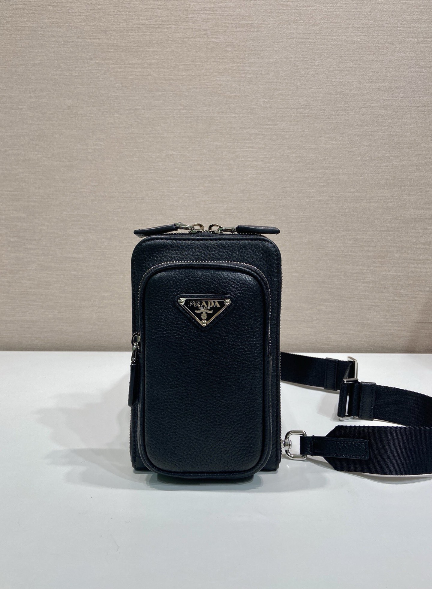 Prada Leather Smartphone Case Crossbody Bag - 2VH195 - Black 3 i1758528890765 4870 0 2