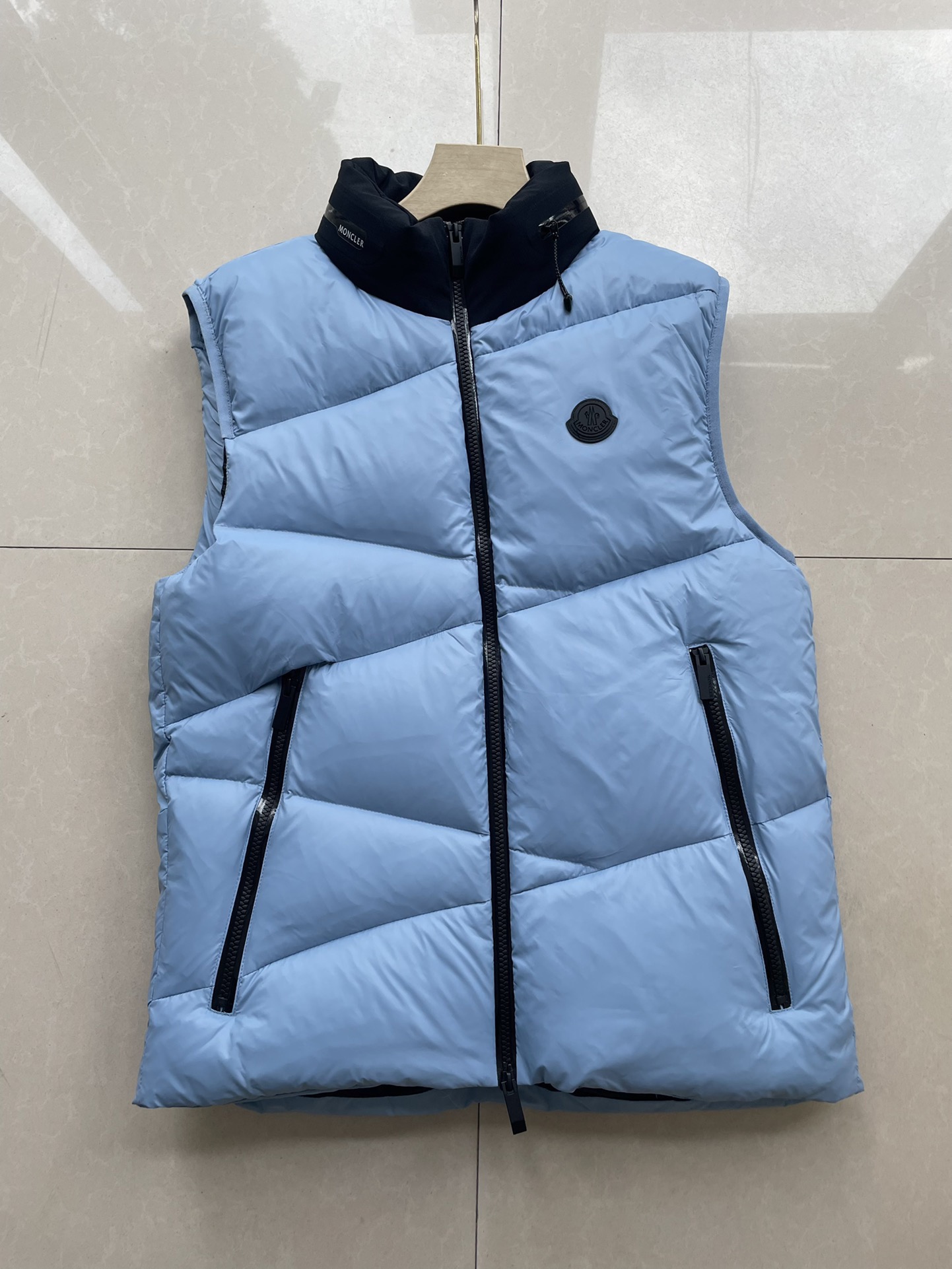 Moncler Ropa Chaleco Réplica de españa 7 estrellas
 Negro Azul Blanco Poliéster Plumón ganso blanco