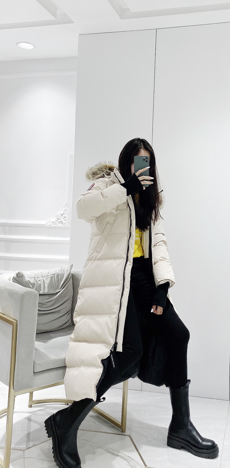 Canada Goose Ropa Chaqueta de plumón Blanco Mujeres Algodón Nylon Plumón de ganso blanco