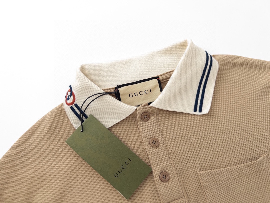 古驰/Gucci 夏季新款 领口logo刺绣polo衫翻领短袖