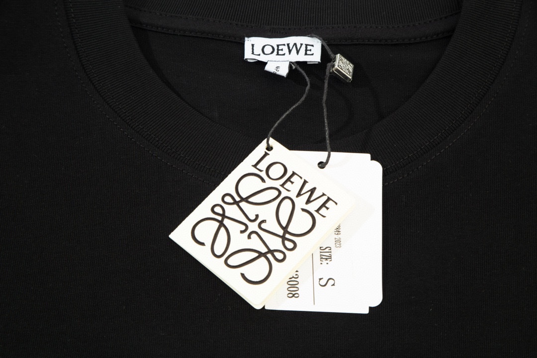 罗意威/Loewe 夏季新款 撞色刺绣字母logo圆领短袖T恤