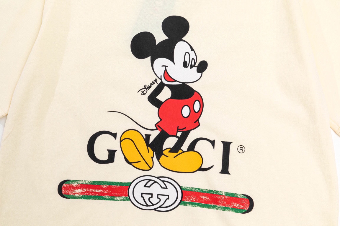 140 古驰/Gucci 夏季新品 Gucci × Disney米奇印花圆领短袖T恤