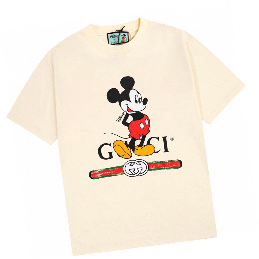 140 古驰/Gucci 夏季新品 Gucci × Disney米奇印花圆领短袖T恤