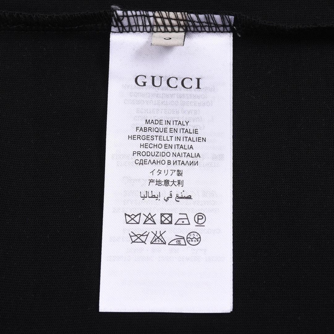 古驰/Gucci 夏季新款胸前贴布绣花字母logo圆领短袖T恤