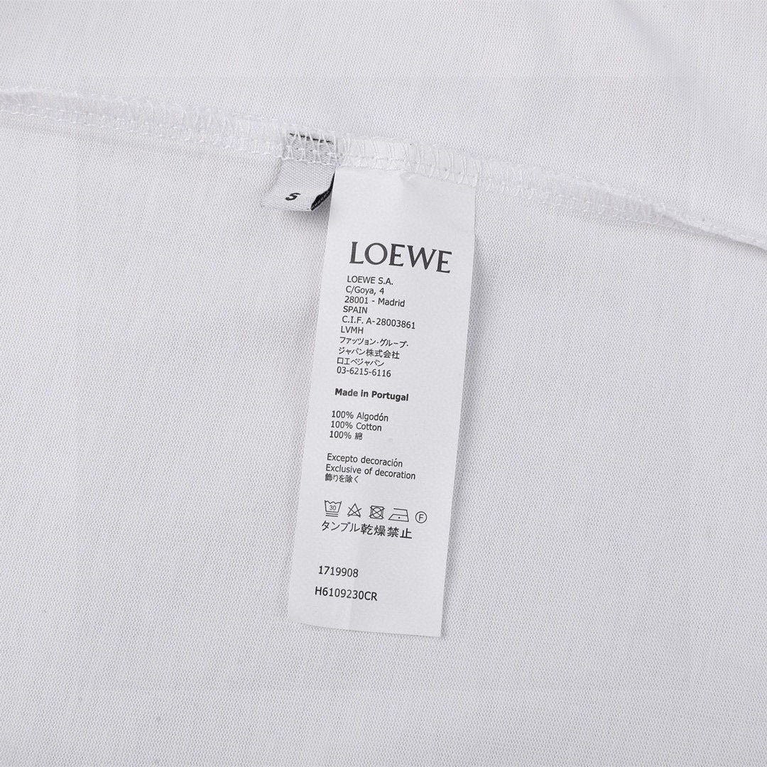 罗意威/Loewe 夏季新款高端品质 饱满错位字母刺绣圆领短袖T恤