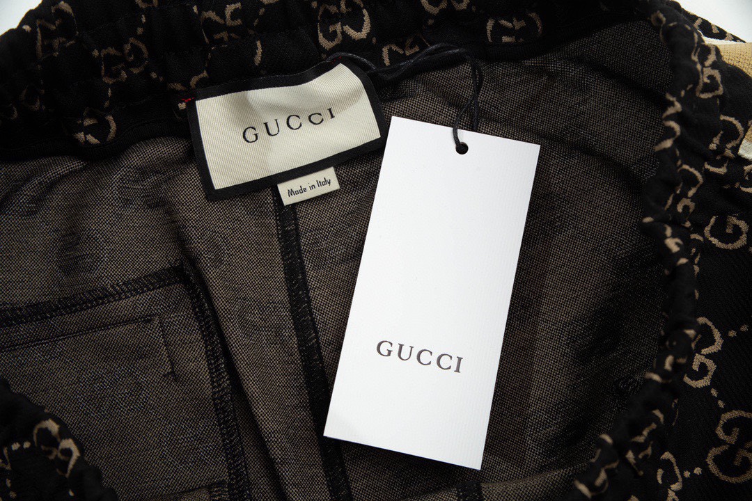 古驰/Gucci 夏季新品 字母提花侧边织带休闲五分短裤