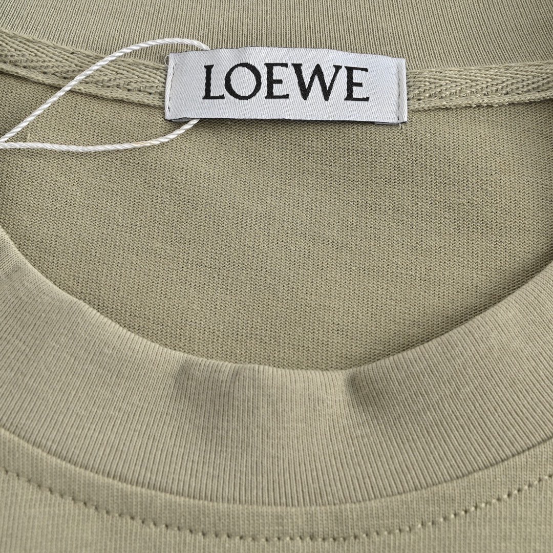 罗意威/Loewe 夏季新款，刺绣logo织带拼接圆领短袖T恤