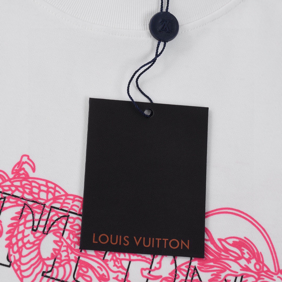 路易威登/Louis Vuitton 夏季新品 龙年限定腾龙字母印花圆领短袖T恤