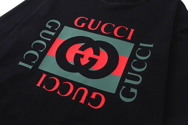 古驰/Gucci 夏季新品 经典字母拼色印花圆领短袖T恤