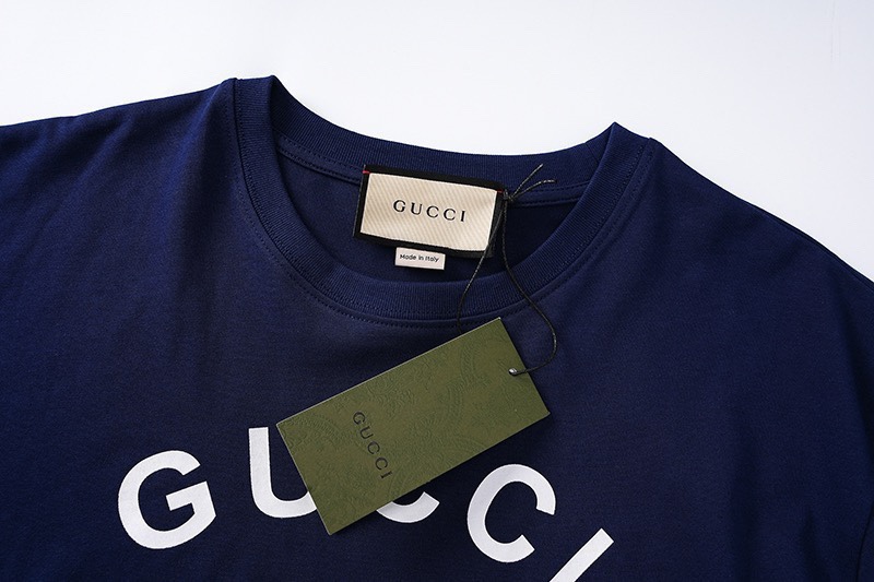 古驰/Gucci 夏季新款 1921麻花字母logo印花圆领短袖T恤