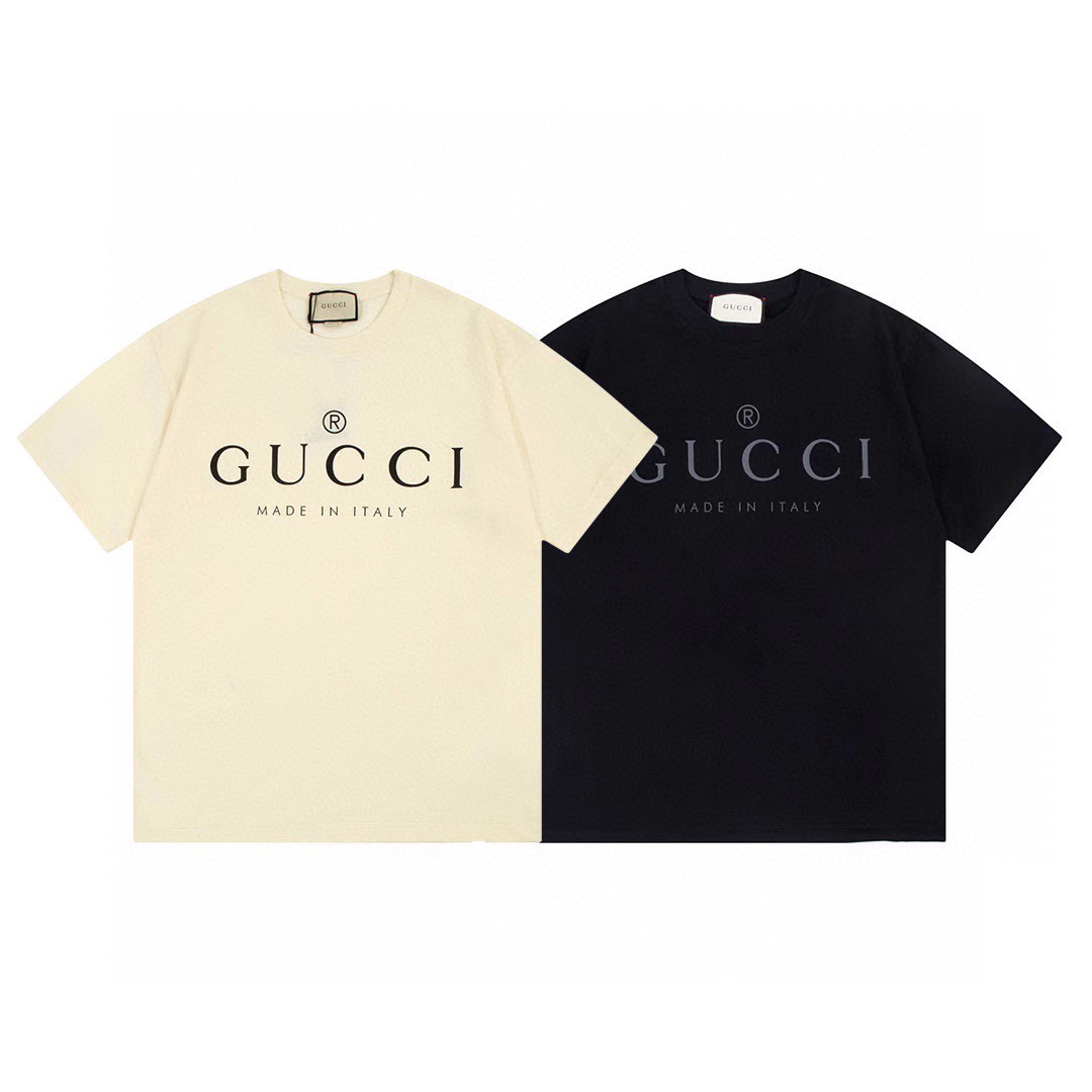 古驰/Gucci 夏季新款 简约logo印花圆领短袖T恤