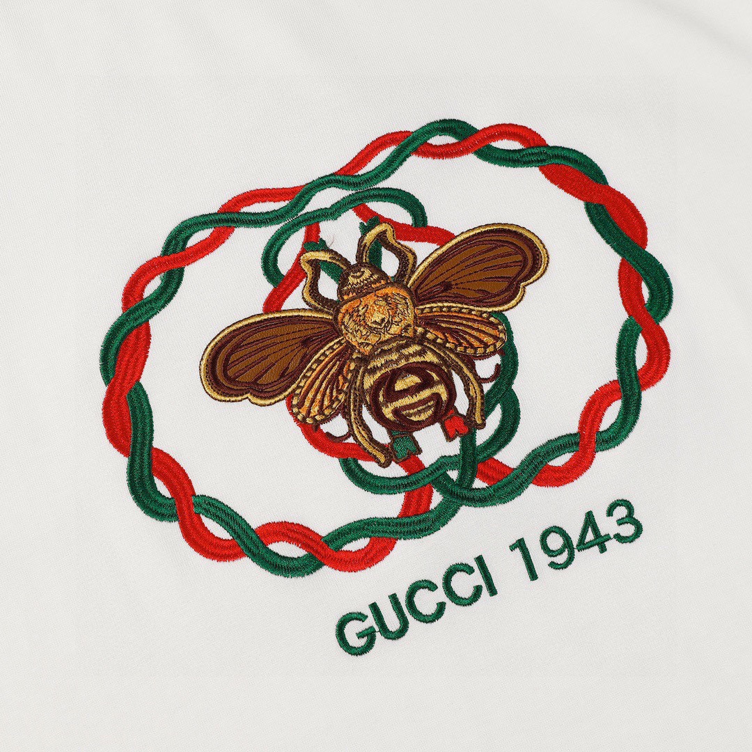 古驰/Gucci 夏季新品 小蜜蜂刺绣圆领短袖T恤