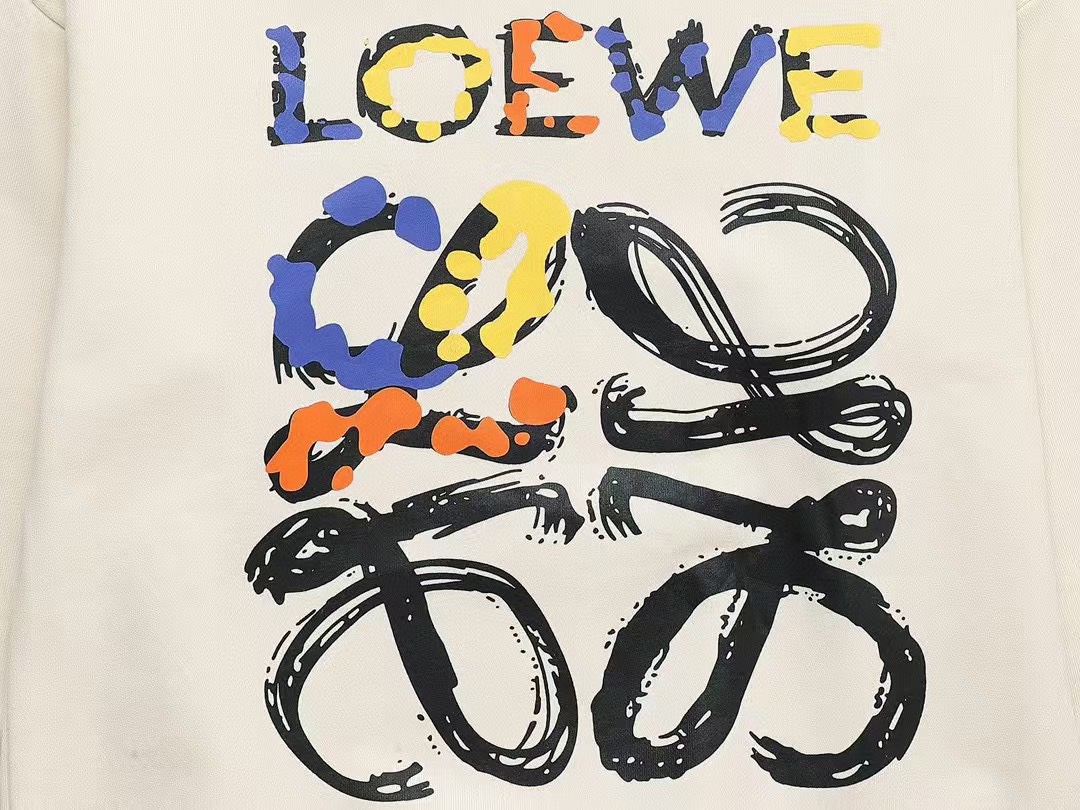 罗意威/Loewe 秋冬新品 拼色字母印花圆领卫衣