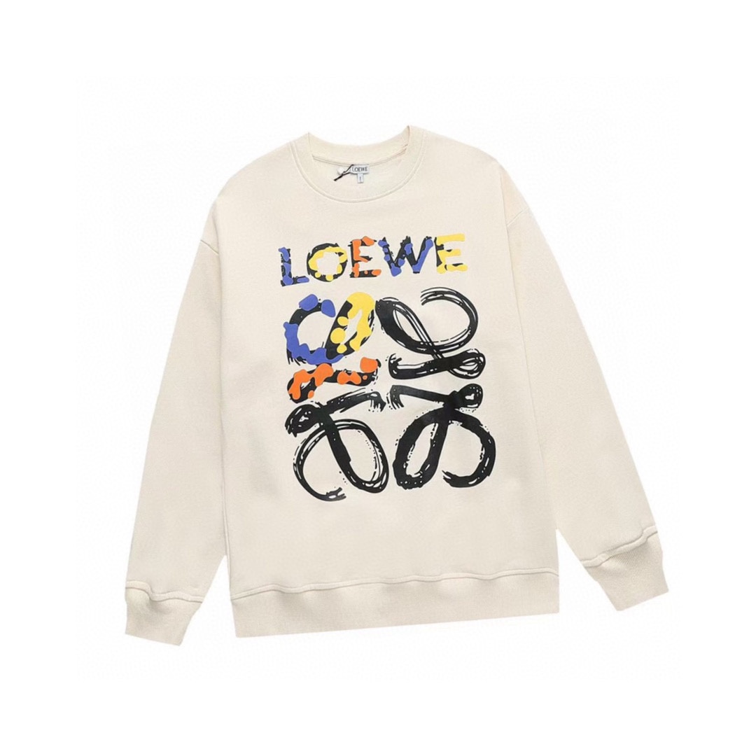 罗意威/Loewe 秋冬新品 拼色字母印花圆领卫衣