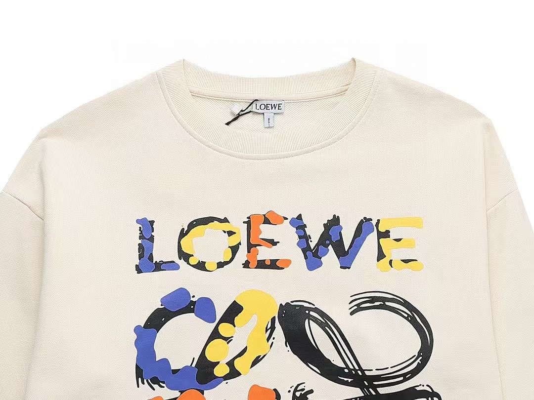 罗意威/Loewe 秋冬新品 拼色字母印花圆领卫衣