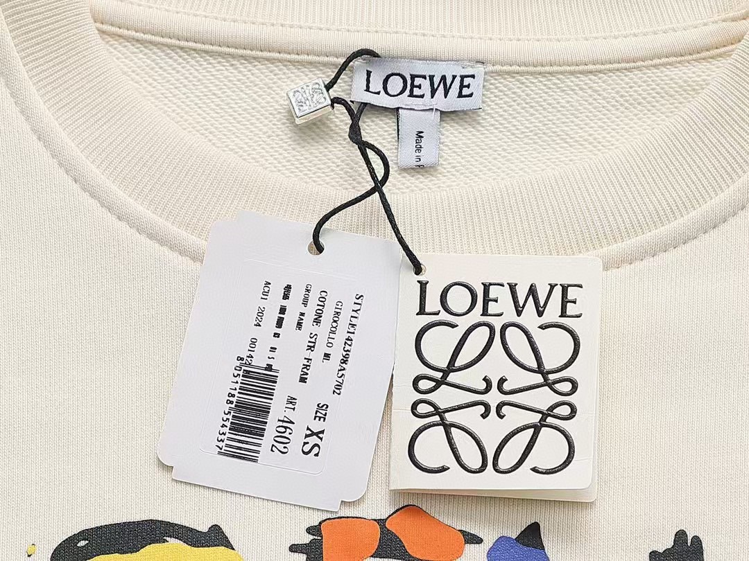 罗意威/Loewe 秋冬新品 拼色字母印花圆领卫衣