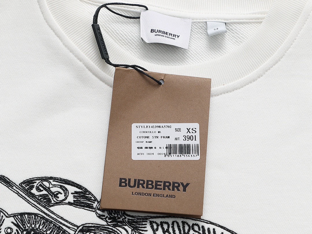 巴宝莉/Burberry 秋冬新品 经典战马字母刺绣圆领卫衣