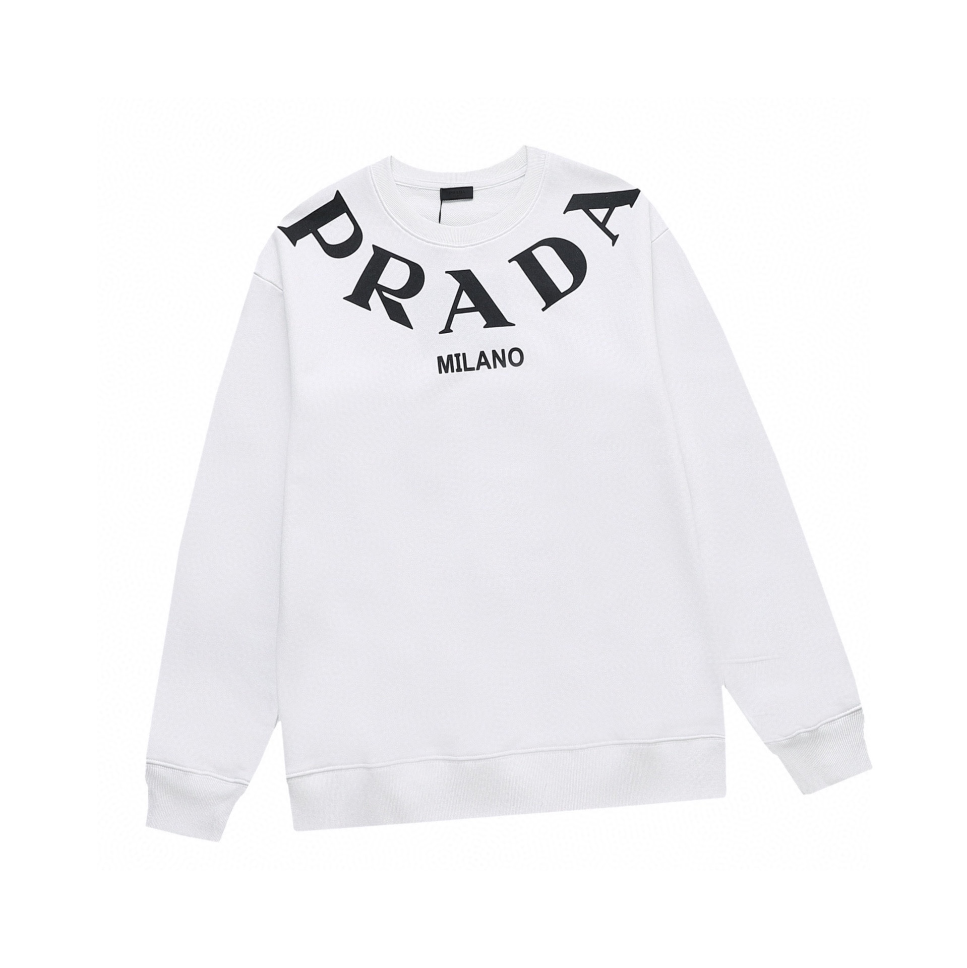 普拉达/Prada 秋冬新品 经典环绕大字母印花圆领卫衣