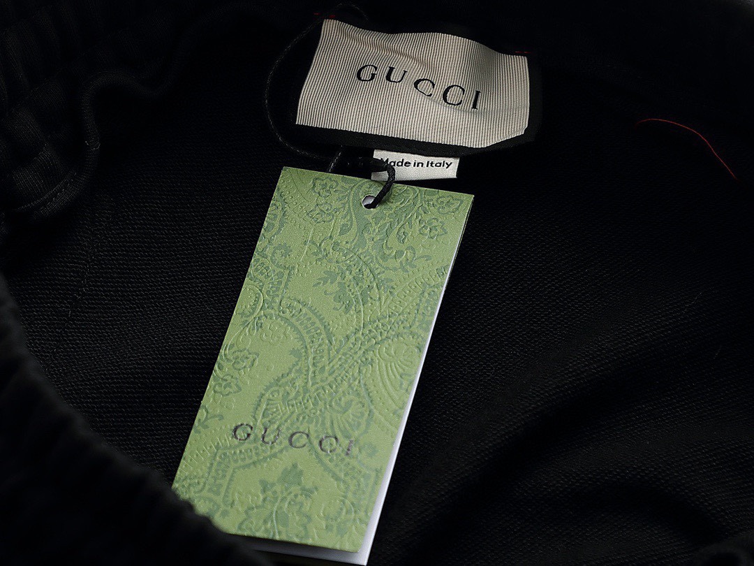 古驰/Gucci 秋冬新品 经典条纹字母压胶休闲长裤