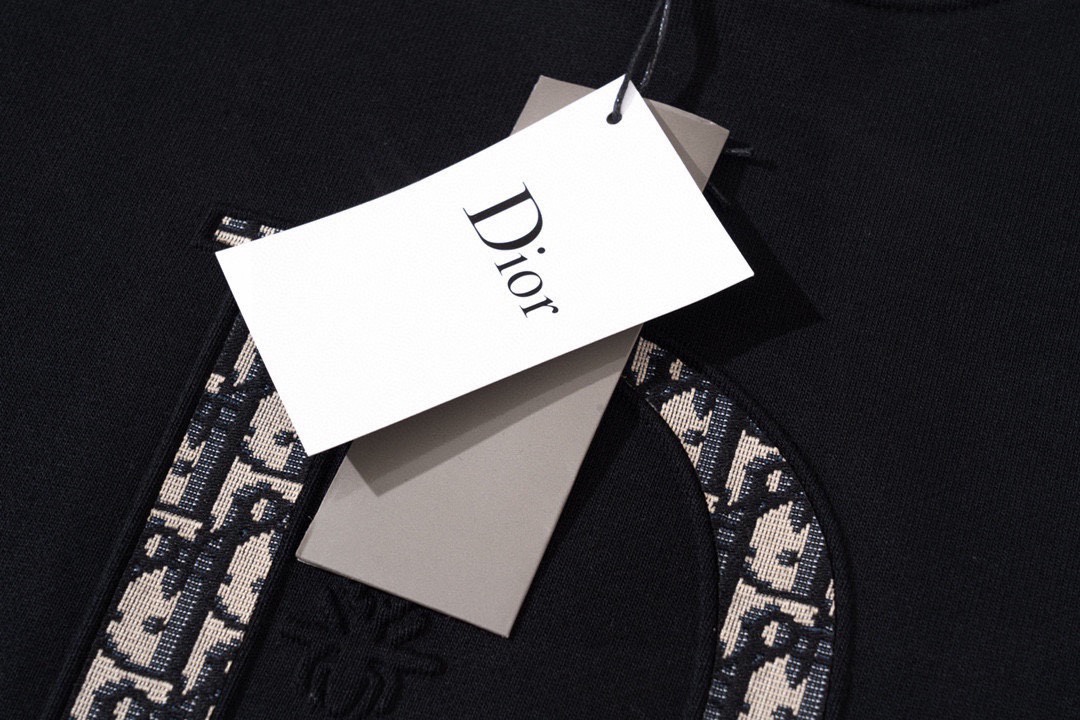 迪奥/Dior 秋冬新品 老花字母贴布刺绣圆领卫衣