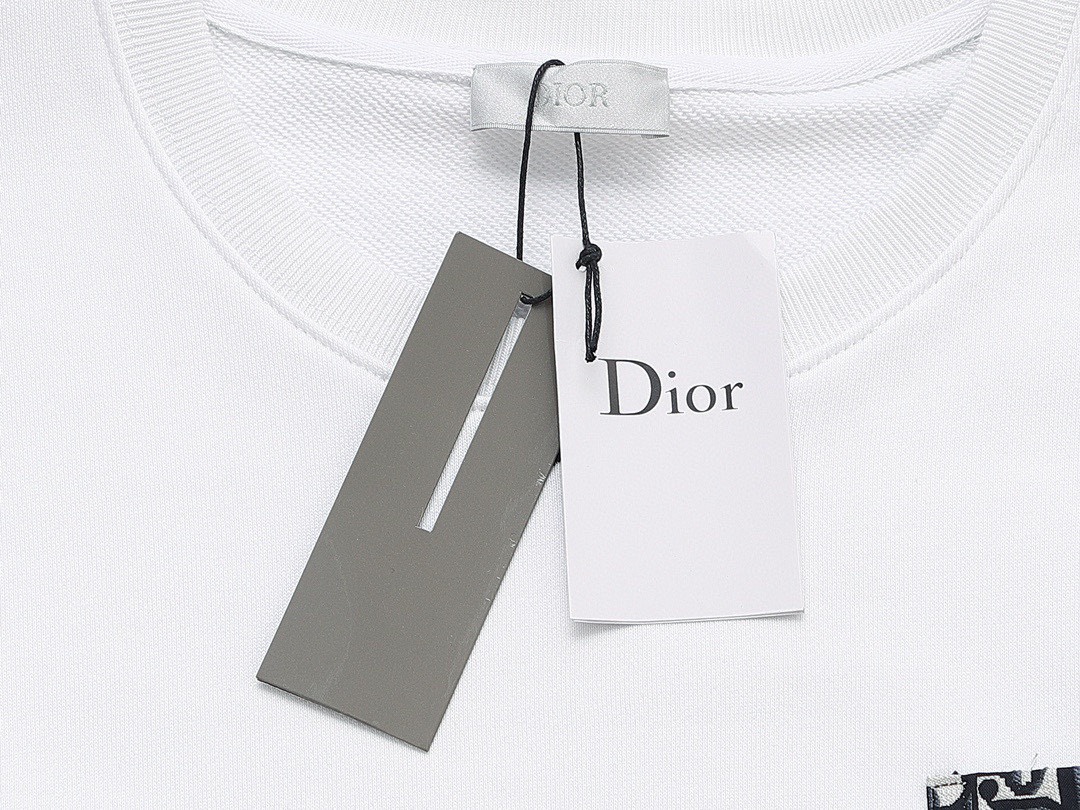 迪奥/Dior 秋冬新品 经典字母刺绣老花贴布口袋圆领卫衣